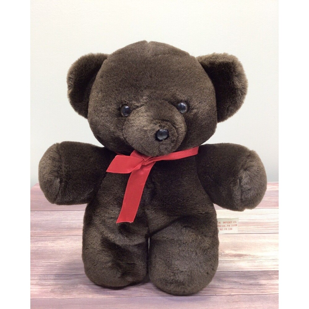 MDM Import Stuffed Animal Plush Brown Bear Vintage Soft Cuddly EUC